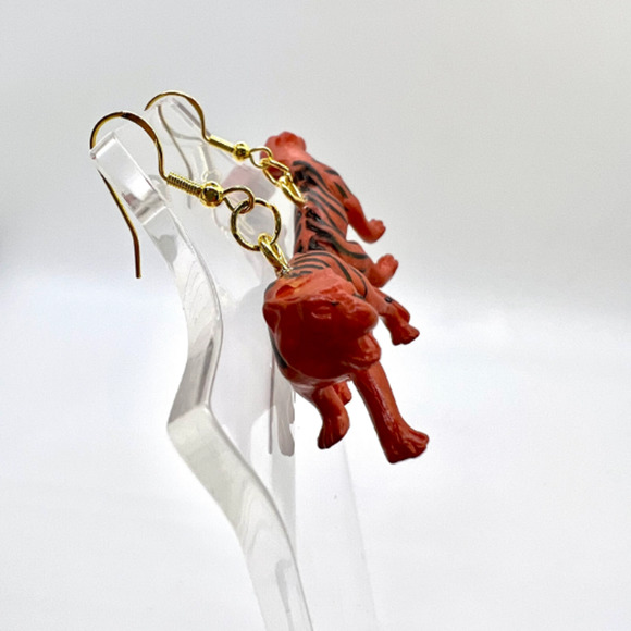 Tiger Earrings - Animal Earrings - Zoo Earrings - Teacher Earrings - Picture 2 of 9